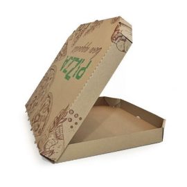 Коробка п/пиццу 330*330*40 мм , бурый с печатью микрогофрокартон, 50 шт/уп,