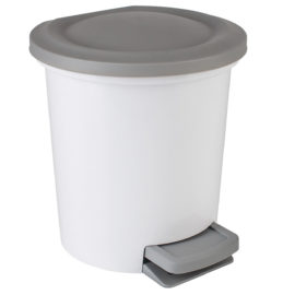 Ведро-контейнер для мусора (урна) Svip "Ориджинал", 6л, с педалью, круглое, пластик, белое
