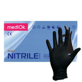 Перчатки нитриловые  черные  MEDIOK L  10х100шт