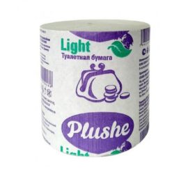 Туалетная бумага Plushe Light 1сл.,1 рул. вторсырье, 48 шт., в упак
